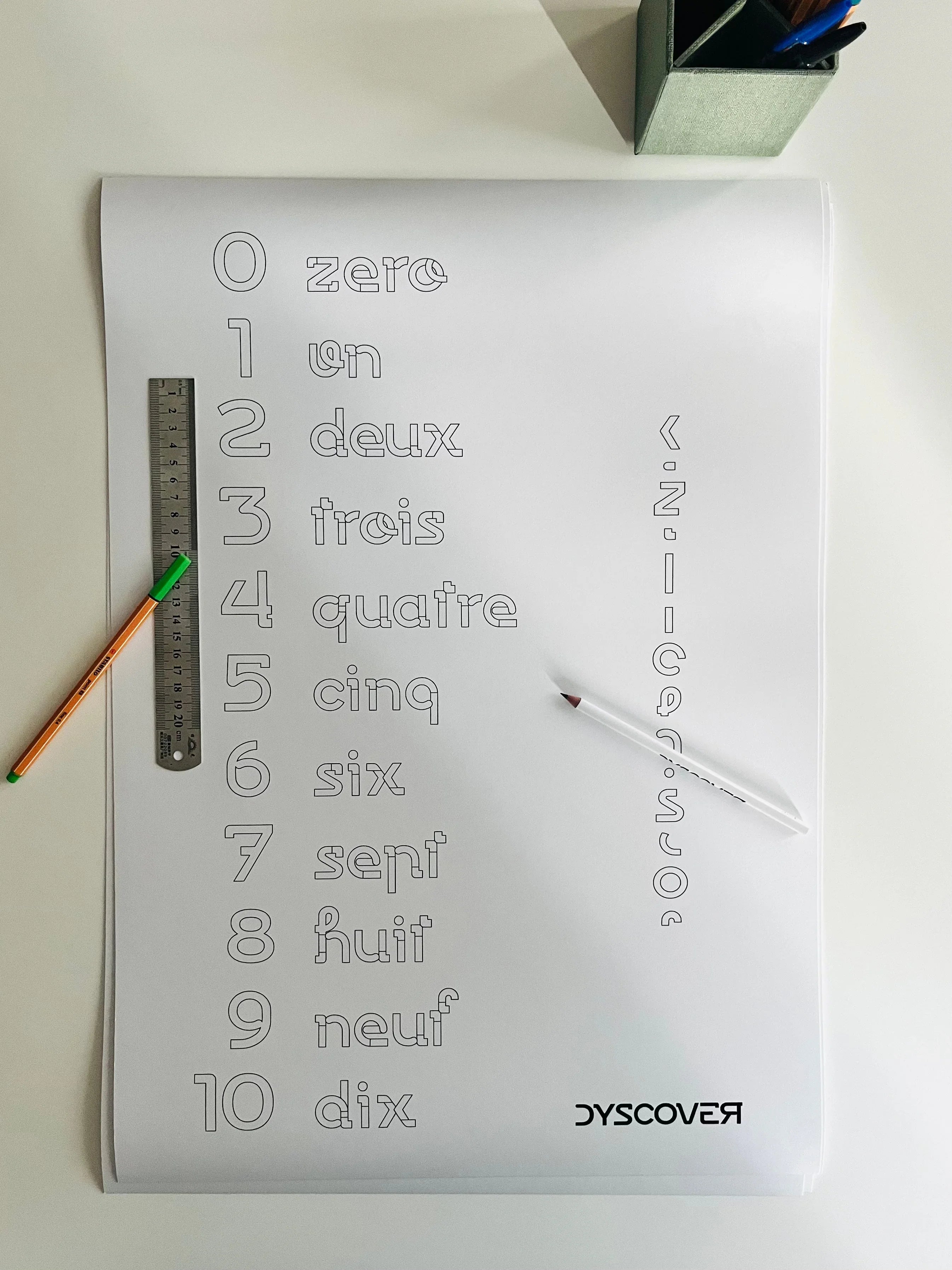 Collection Lettres & Chiffres | Affiche à Colorier - Dyscover