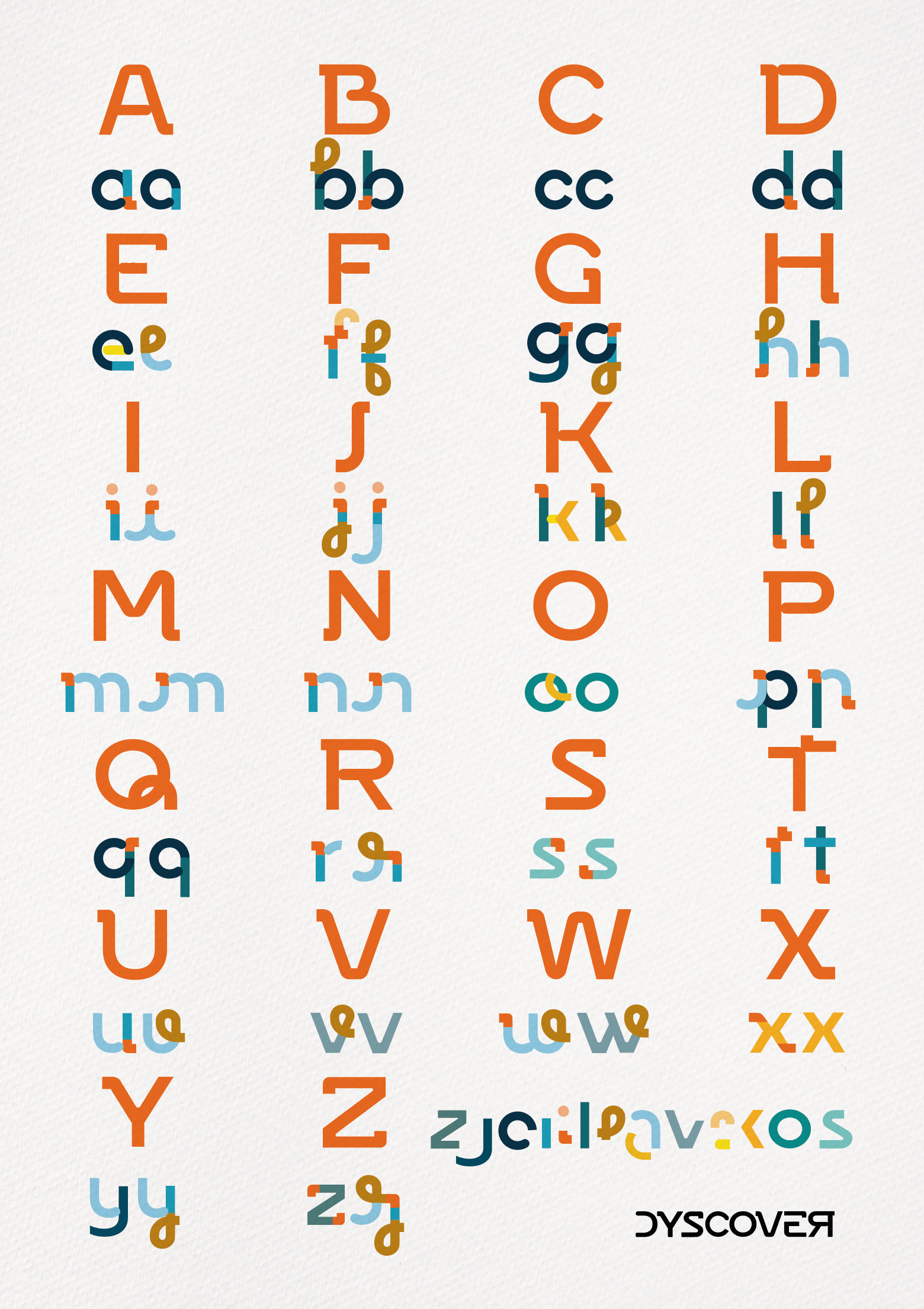 Collection Lettres & Chiffres | Gamme ABC [Affiche à Colorier] - Dyscover