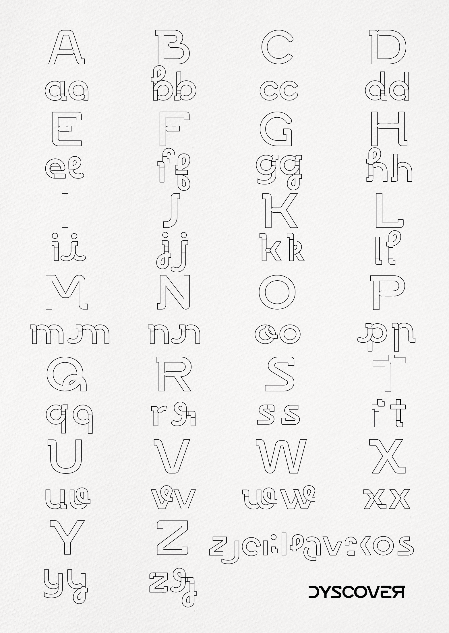 Collection Lettres & Chiffres | Gamme ABC [Affiche à Colorier] - Dyscover