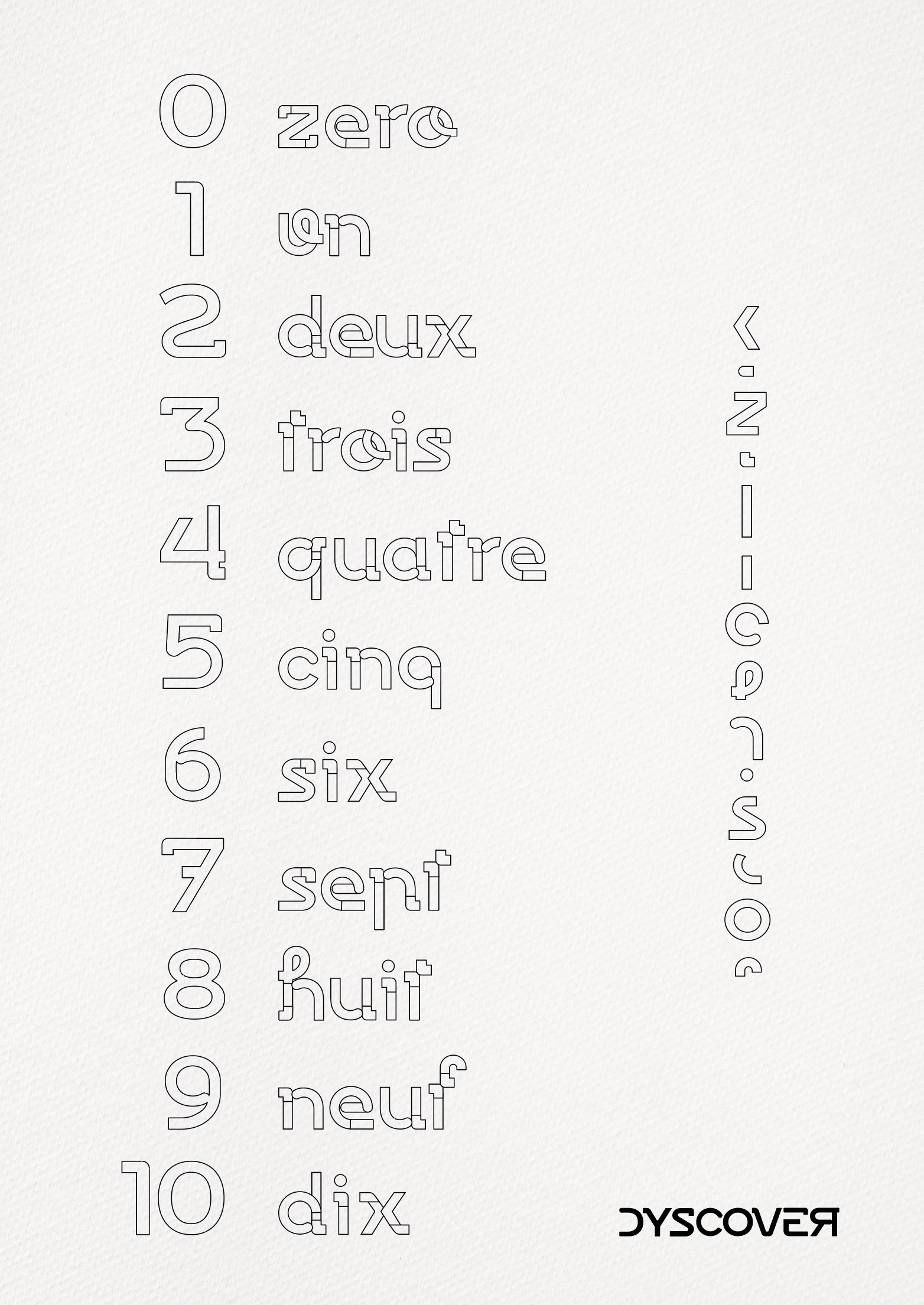 Collection Lettres & Chiffres | Gamme 123 [Affiche à Colorier] - Dyscover