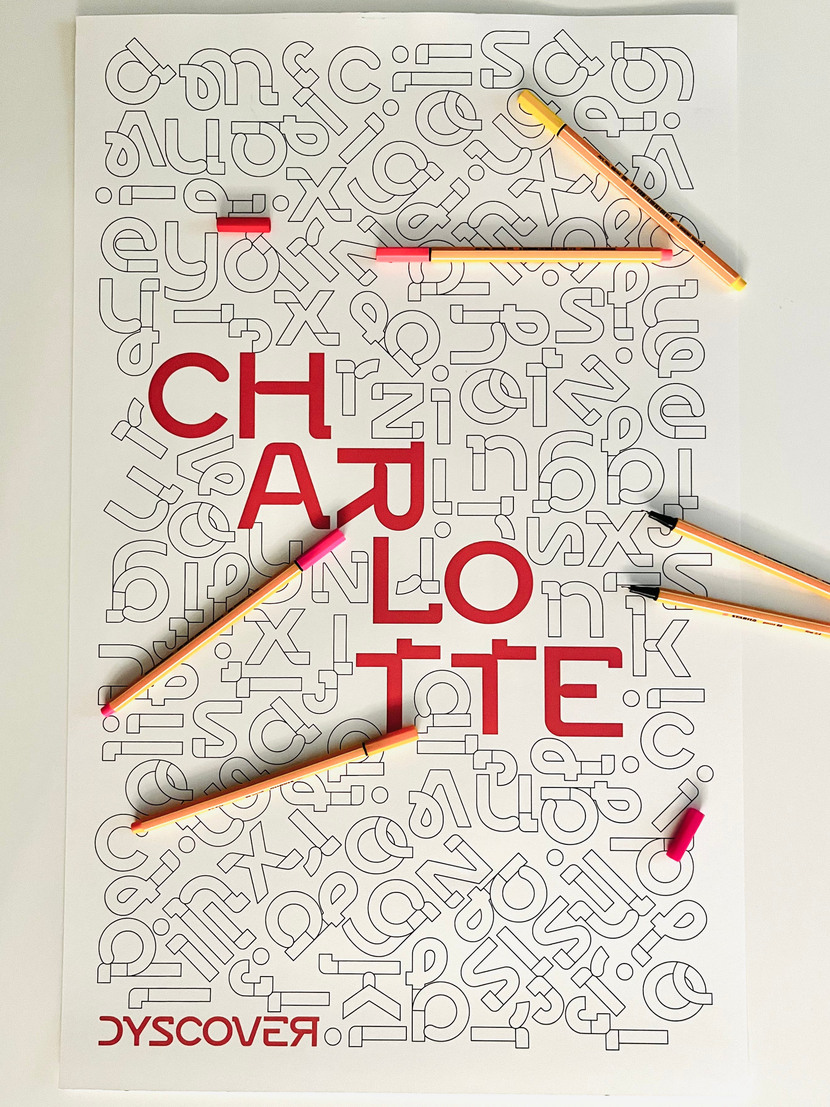 Collection Lettres à Colorier | Gamme Rose [Affiche Personnalisable]