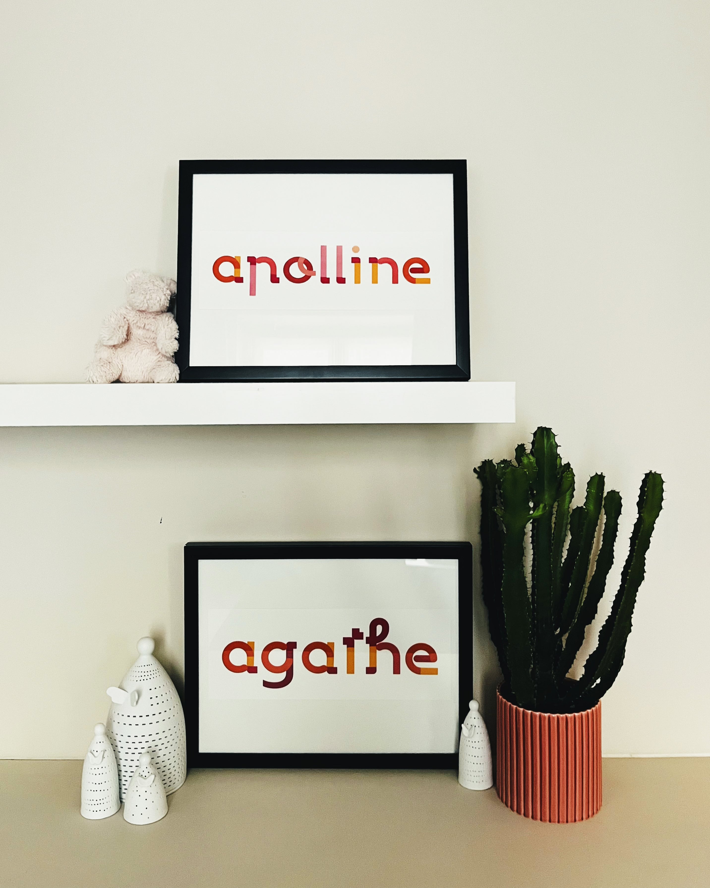 Collection Lettres à Encadrer | Gamme Rose [Affiche Personnalisable]