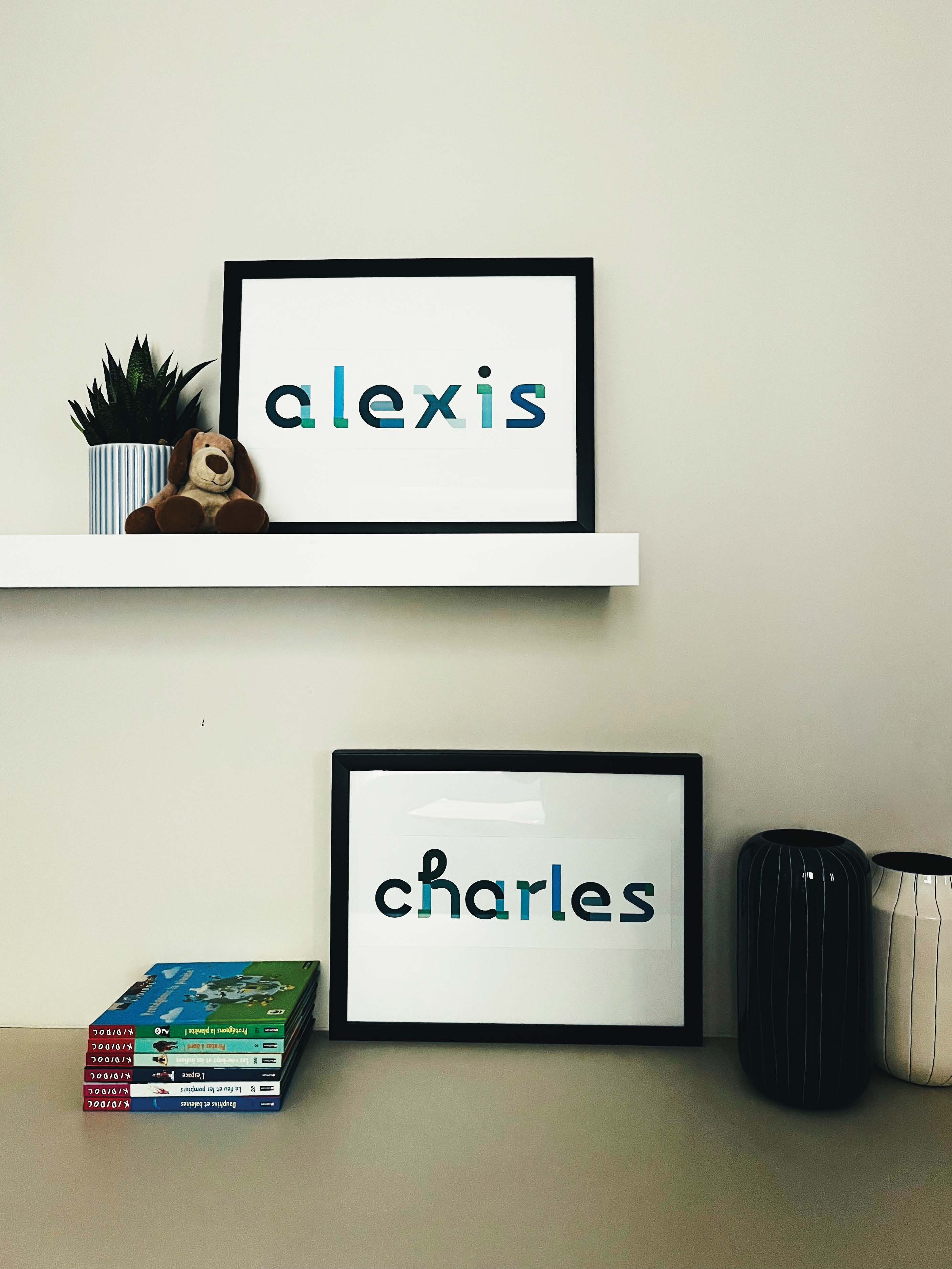 Collection Lettres à Encadrer | Gamme Bleue [Affiche Personnalisable]