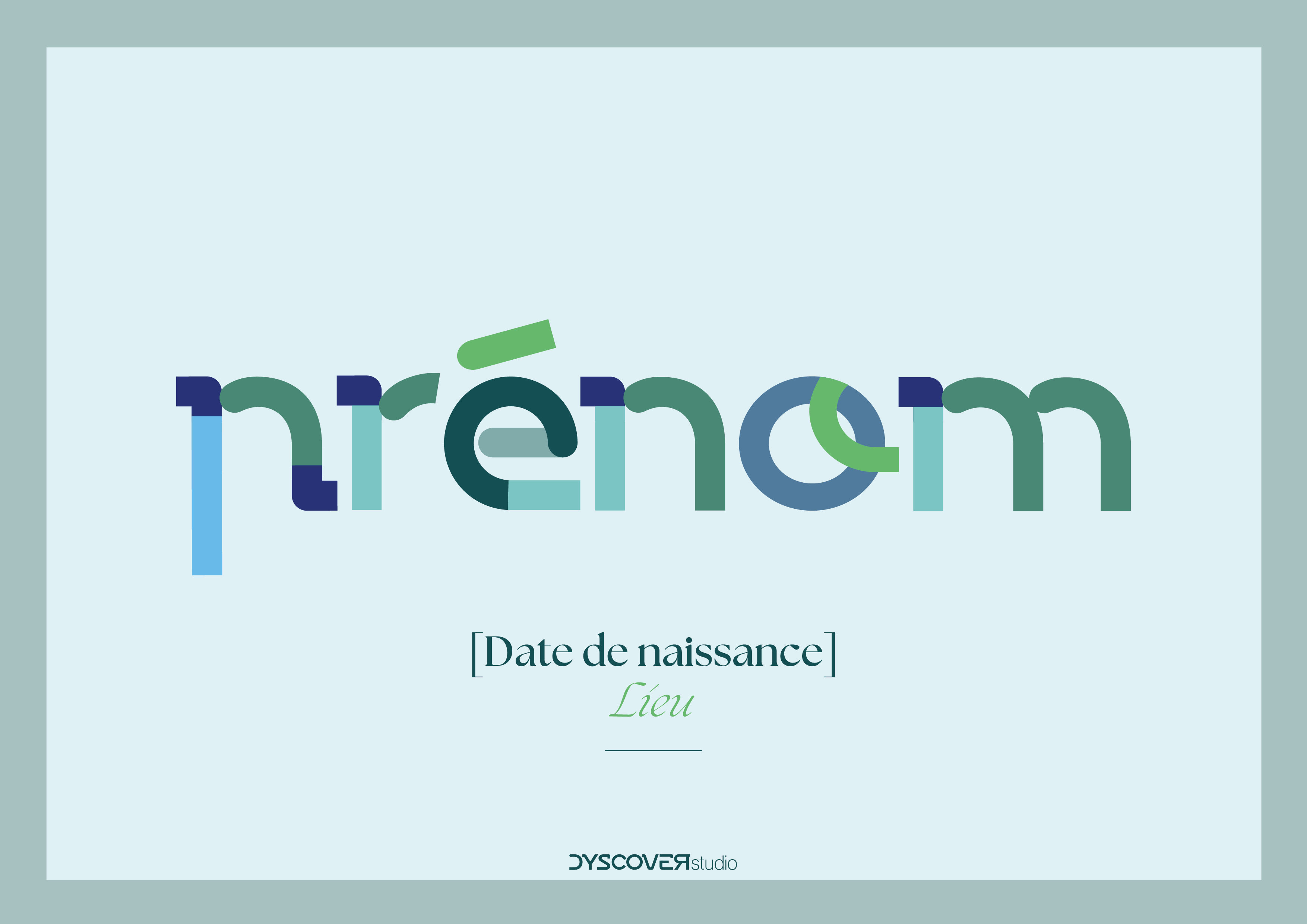 Collection Lettres à Encadrer | Gamme Bleue [Affiche de Naissance]