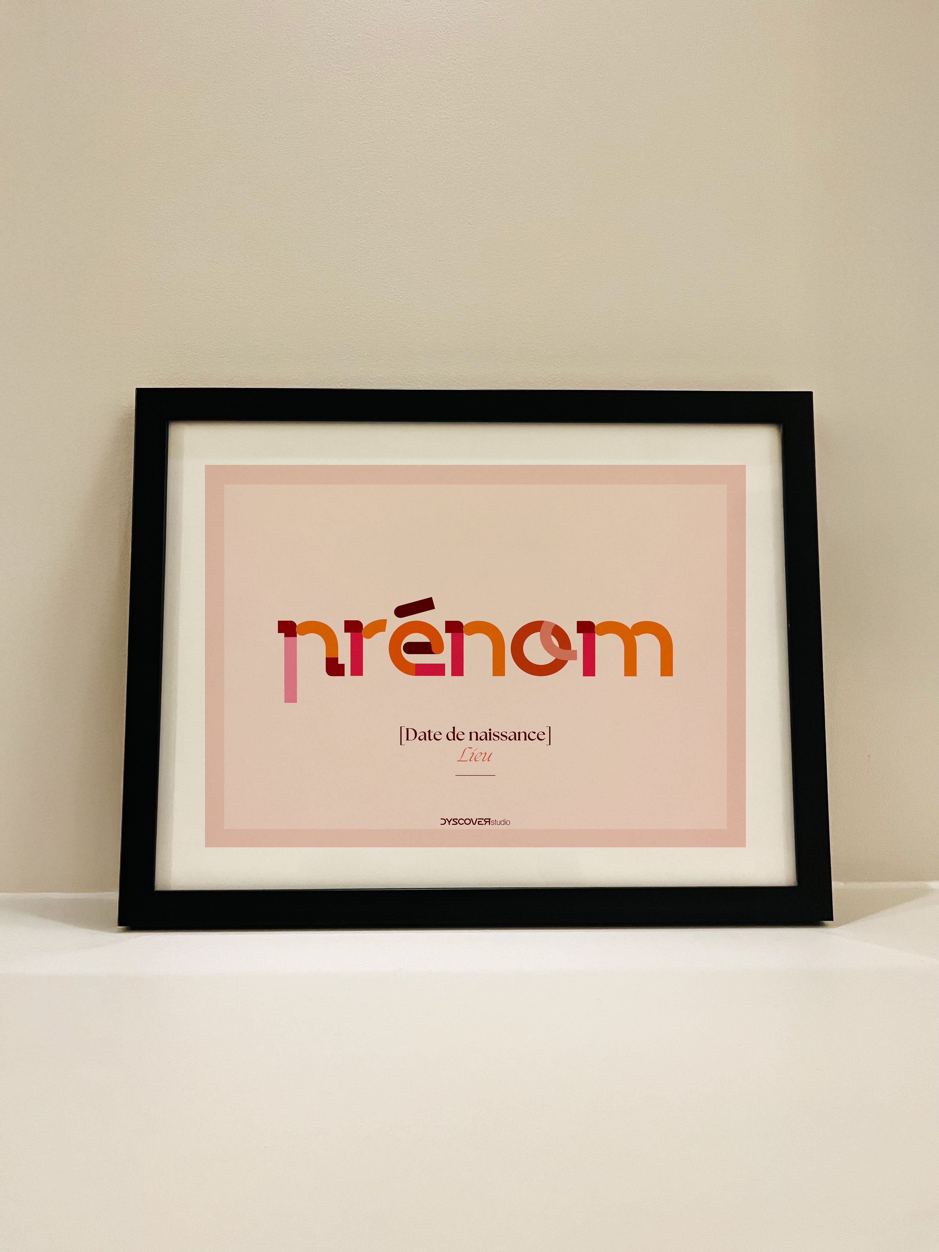 Collection Lettres à Encadrer | Gamme Rose [Affiche de Naissance]