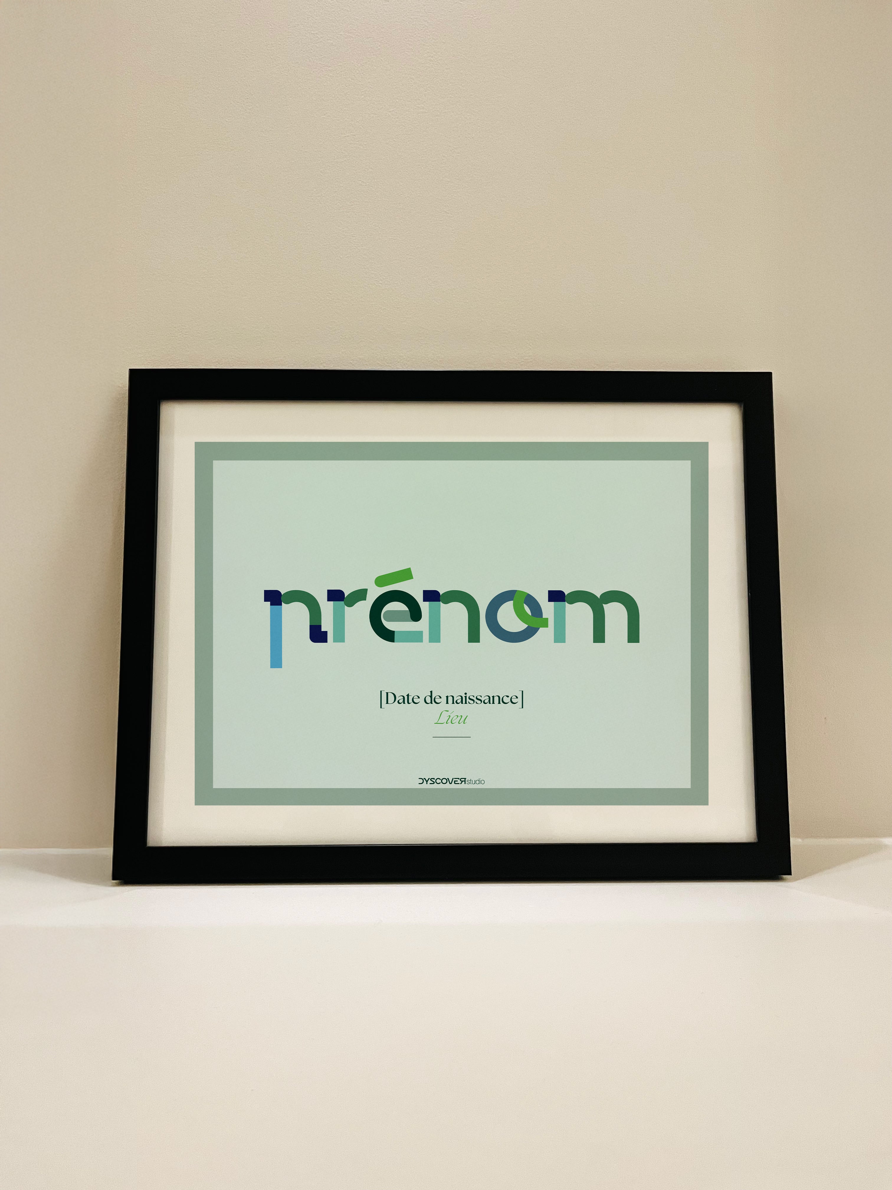 Collection Lettres à Encadrer | Gamme Bleue [Affiche de Naissance]