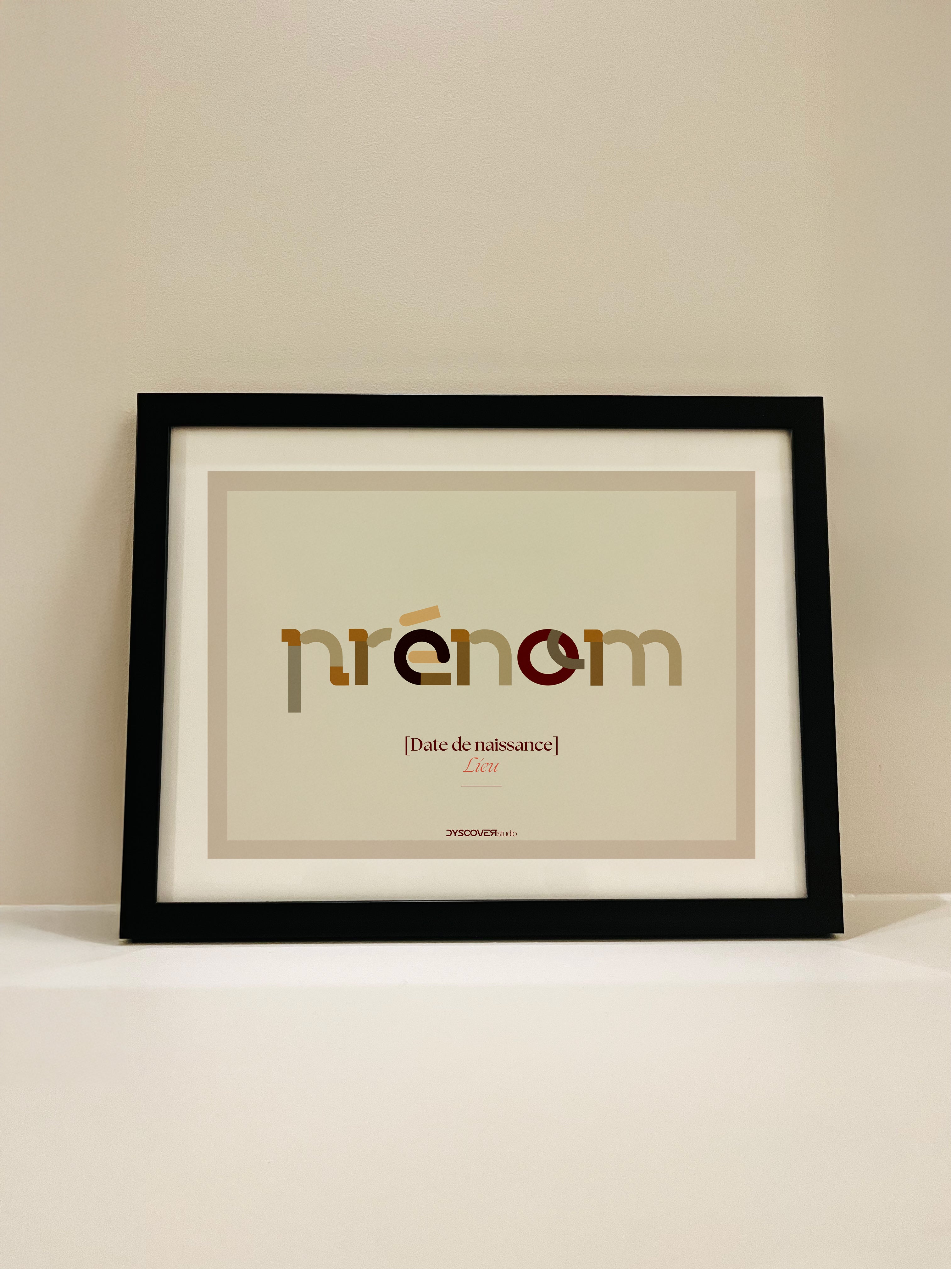 Collection Lettres à Encadrer | Gamme Nude [Affiche de Naissance]